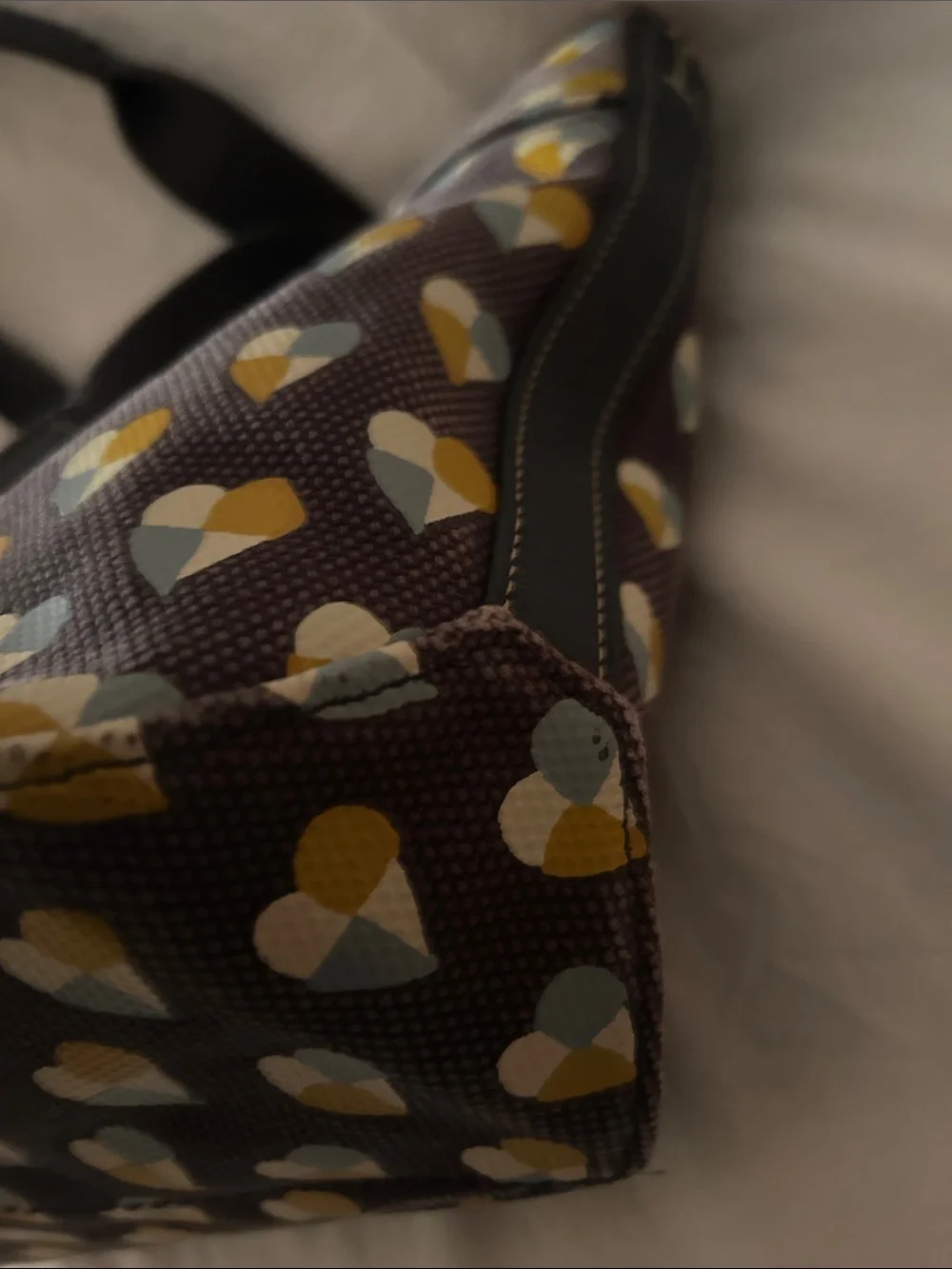 Coach 2017 Canvas Small Tote in Checkered Heart in “Midnight Multi”